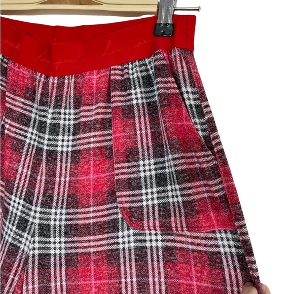 Christmas VS PINK red plaid pajamas with rose gold spell out logo size small - Picture 12 of 14